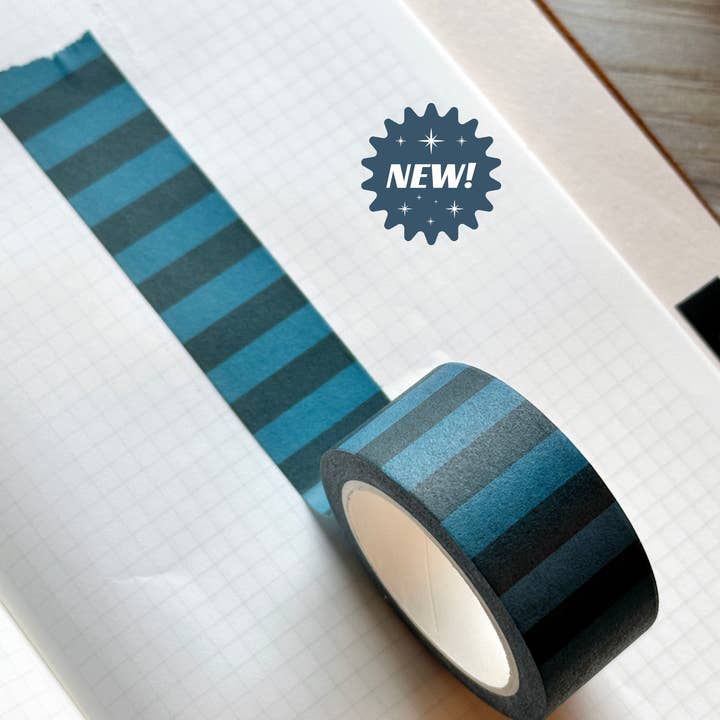 Cinta Washi de Rayas Azul Medianoche para venta al por mayor de Doohickle Designs