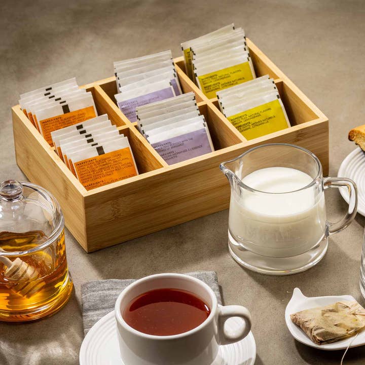 TableCraft Products Company - Wholesale Kitchen Storage/Organizer - 6 Compartment Bamboo Tea Bag Holder1
