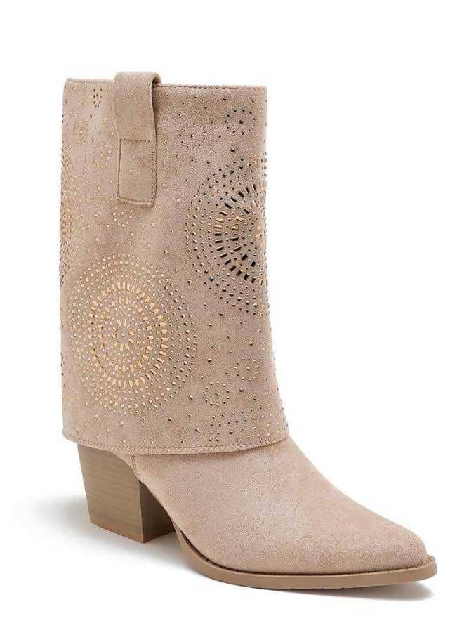 Joia Paris - Wholesale Booties - Women's - Santiag with turned-down heels and decorative rhinestones WZ-805