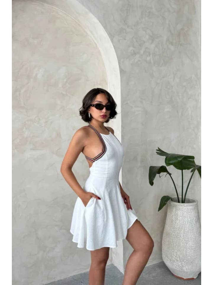 My 9Teen - Wholesale Athletic Dress - Women's - Athletic Crossed Back Dress1