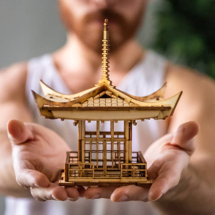 Japanese Pagoda Lantern! A Mini 3D Kit LED Tea Light Candle for wholesale by One Man One Garage
