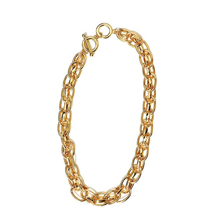 AMORINO SRL - Wholesale Link & Chain Necklace - DOUBLE LINK CHAIN NECKLACE - SW25928B683