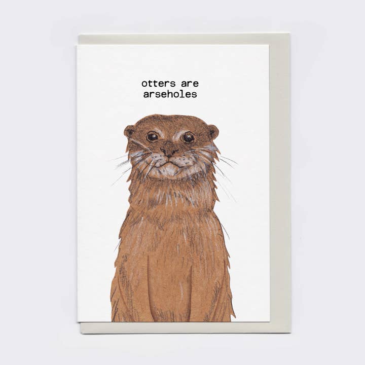Carte Loutres Sont des Trouducs | Carte Animale Drôle et Grossière pour la vente par The Curious Pancake