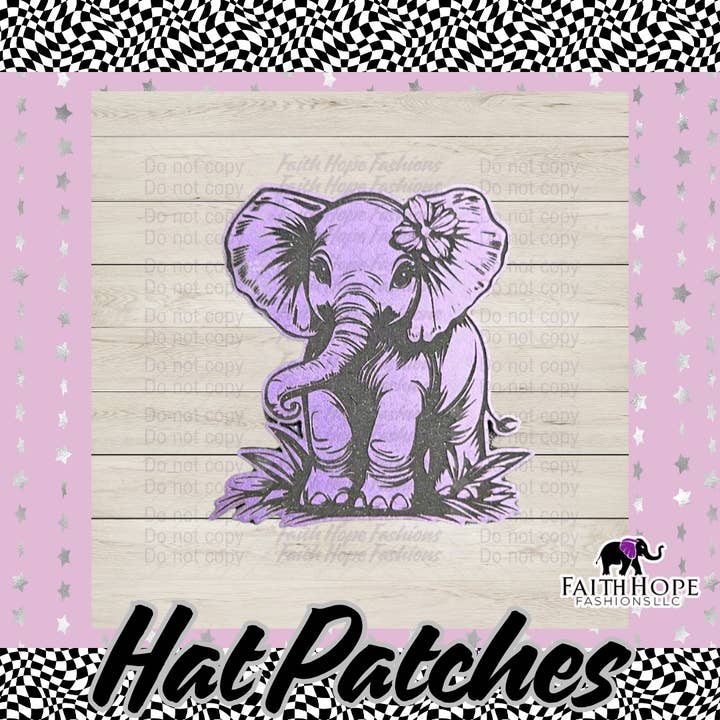 Elephant Hat Patch for wholesale by FaithHopeFashionsLLC