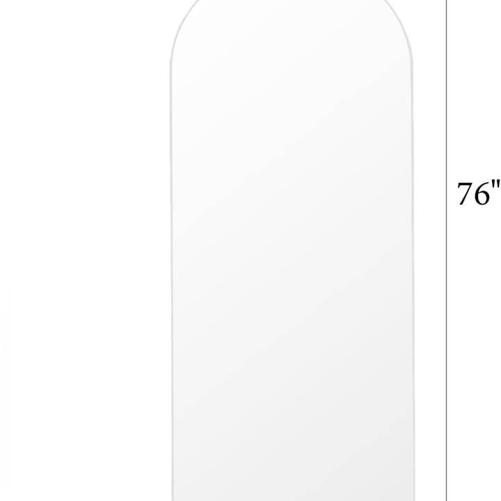 White 76x34 Arch Full Length Mirror Aluminum Frame For Bedroom for wholesale on Faire3