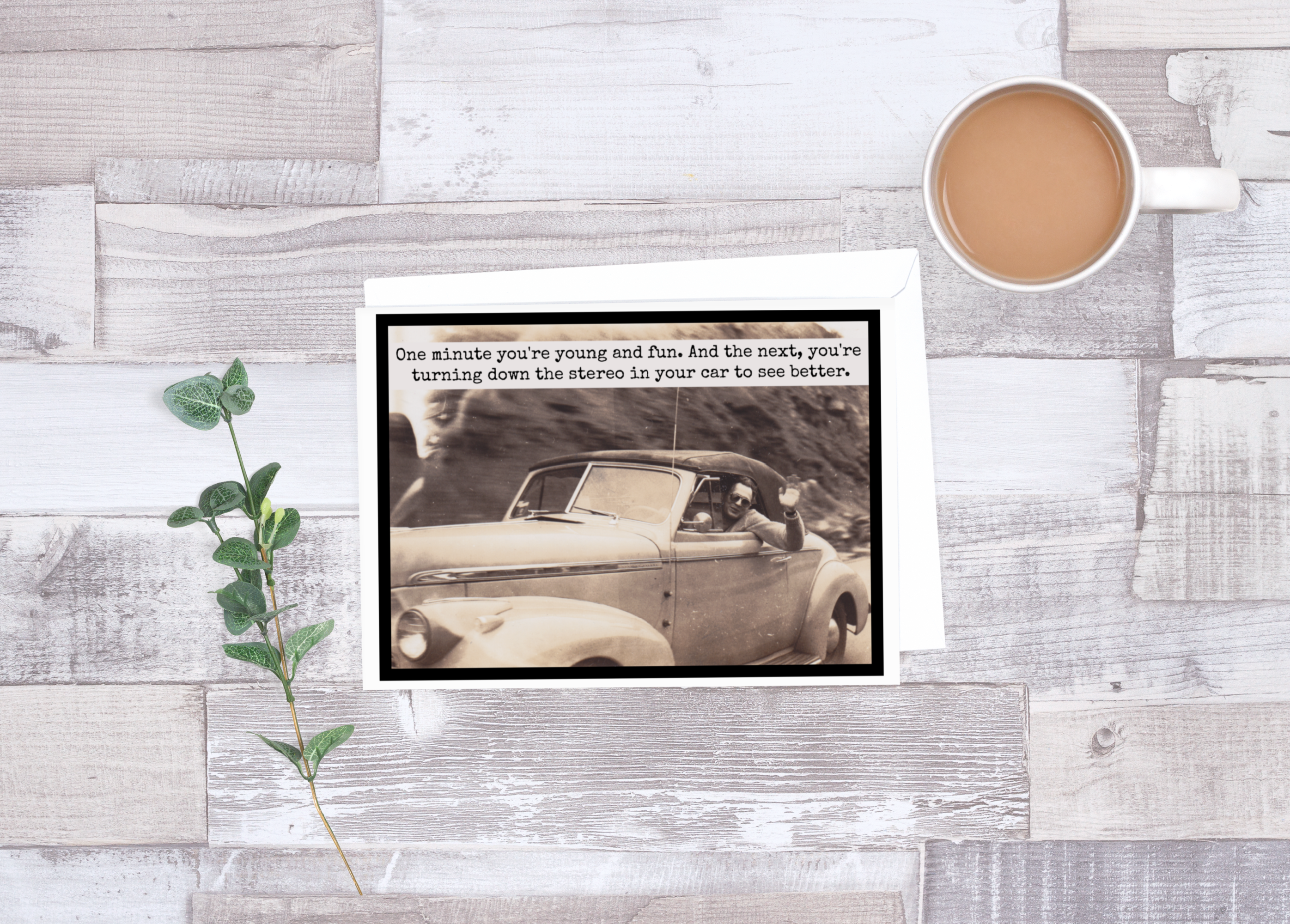 Raven's Rest Studio - Vendita all'ingrosso Biglietti di auguri generici - Un minuto sei giovane e divertente. E The Next...2