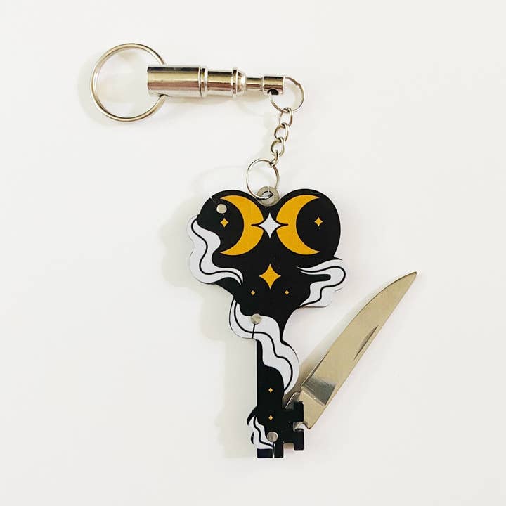 Mystifying Defense - Wholesale Keychain – Unisex - Skeleton Key Pocket Knife Keychain0