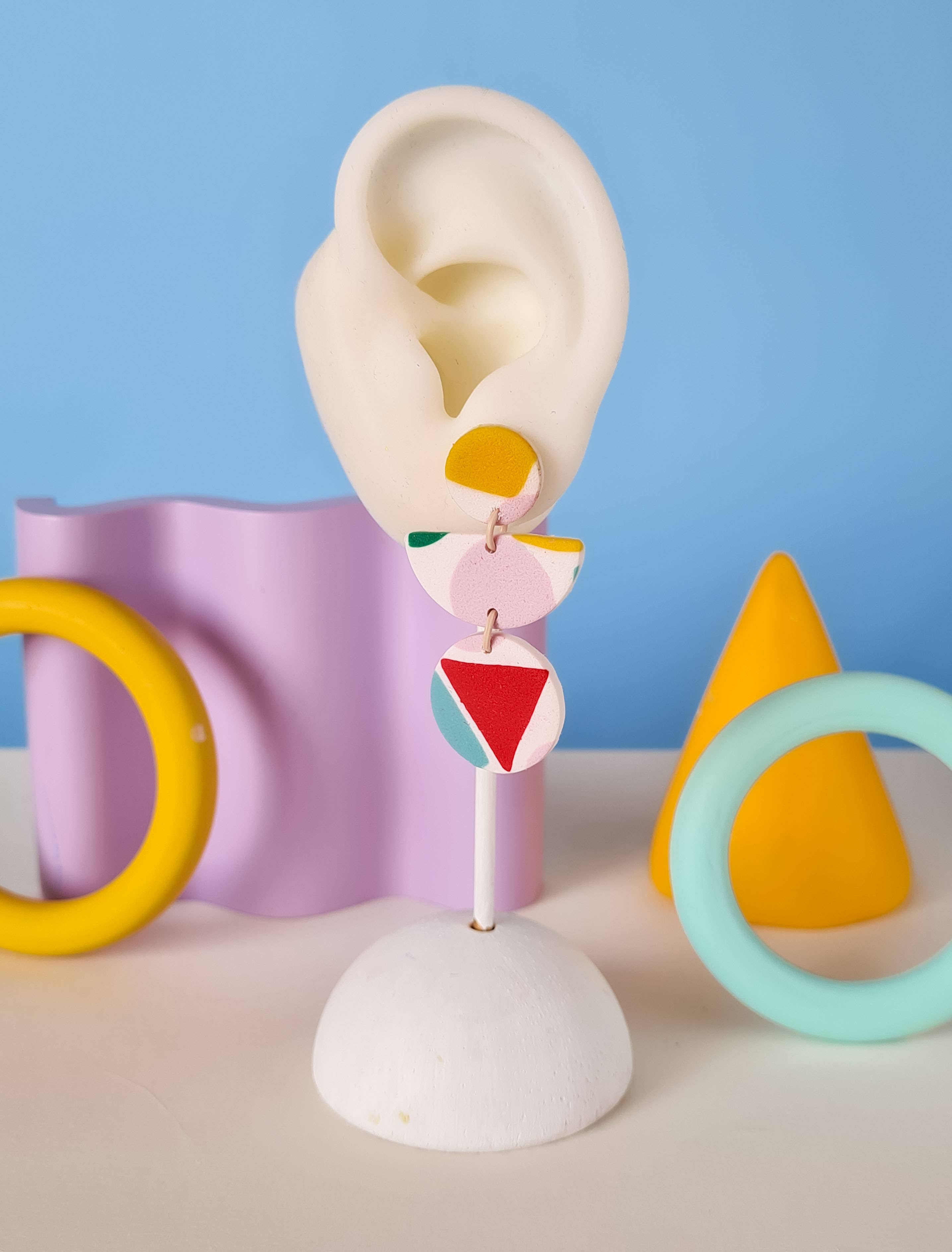 Mono - Wholesale Dangle Earrings - colorful patterned handmade clay earrings in 19 varieties29