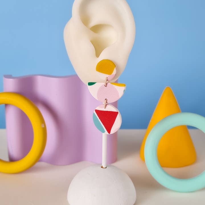 Mono - Wholesale Dangle Earrings - colorful patterned handmade clay earrings in 19 varieties29