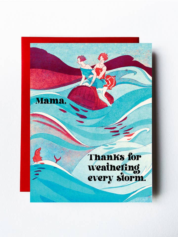 Mother's Day Weathering the Storm Art Deco Card for wholesale by The Twentieth