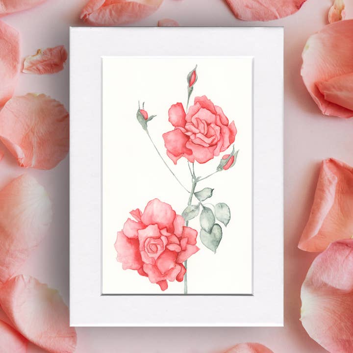 Rosa rosenkvist blommig natur minitryck för wholesale av Fine Art For Small Spaces