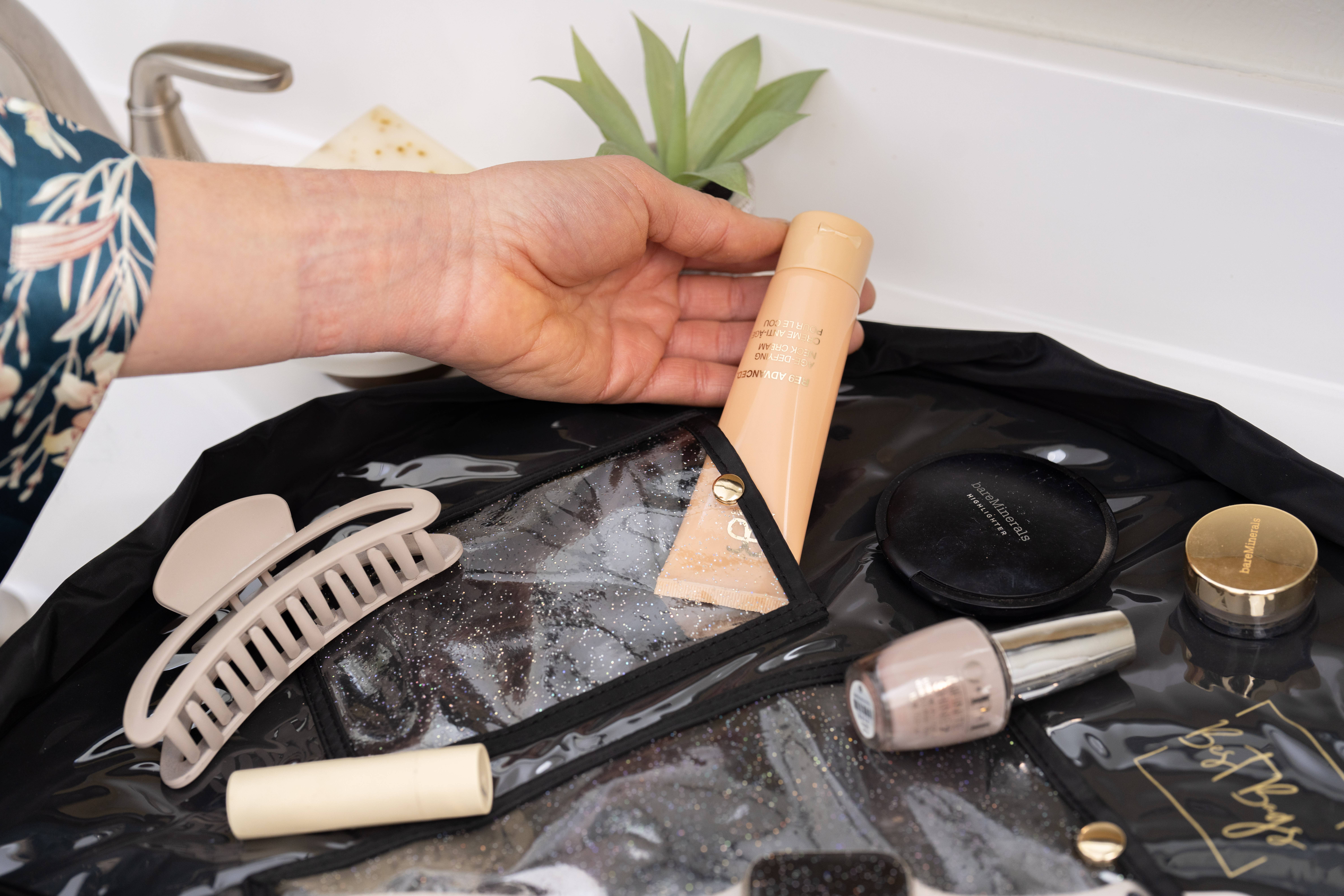 Best Bags - Venta al por mayor Bolsa para maquillaje - Bolsa de maquillaje acolchada con cordón plano, organizador de cosméticos 9