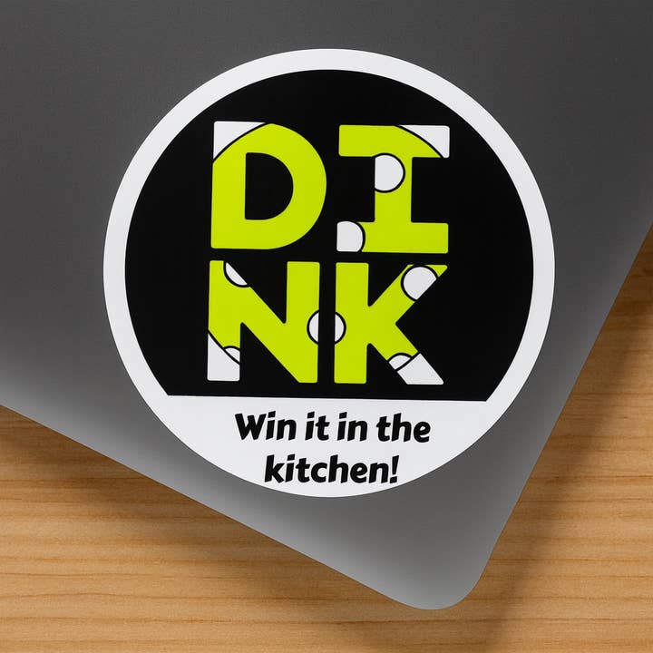 DINK Pickleball Sticker – Win It in the Kitchen! Funny Neon Circle Decal for wholesale by Wear Us Out