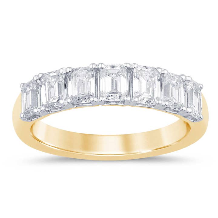 1,75 CTW Smaragdgeslepen Vs Laboratorium Gekweekte Diamantband 14K Goud voor wholesale door White Rock