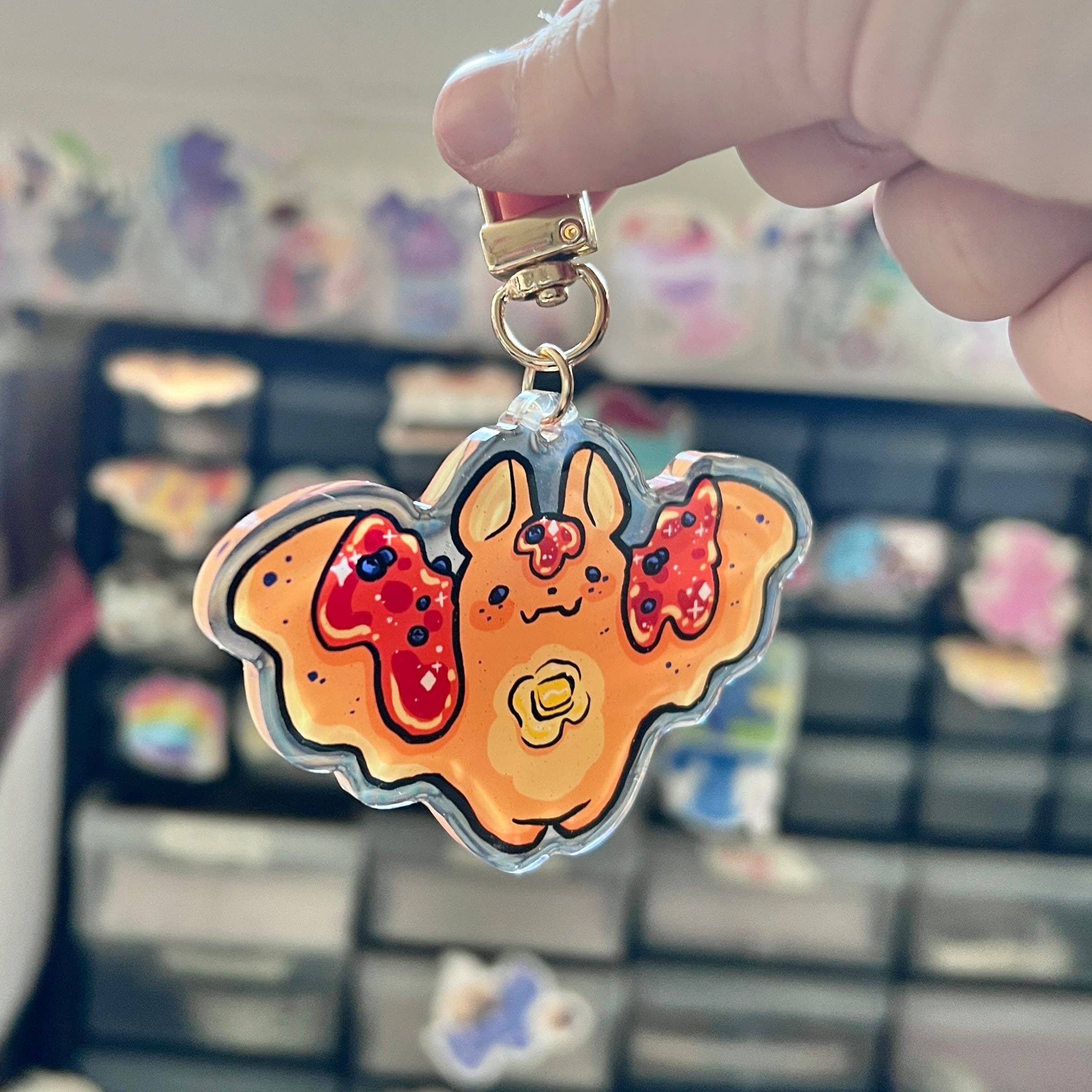 Woolblossom - Wholesale Individual Charm/Pendant - Blueberry Pancake Bat ~ Acrylic Charm3