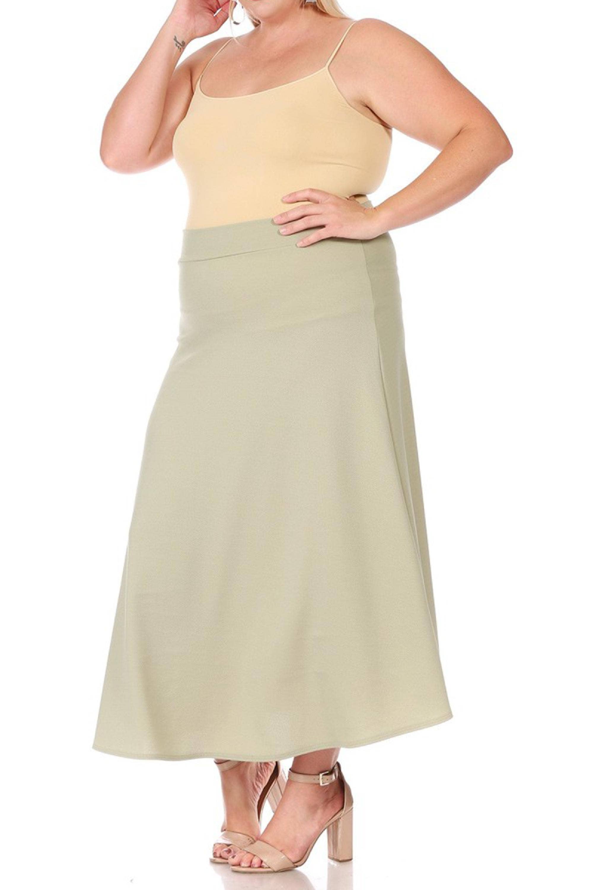 MOA COLLECTION - Wholesale Skirt - Women's - Women's Plus Size Flare A-line Long Skirt21