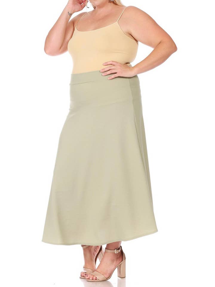 MOA COLLECTION – Saia - Mulher por atacado – Saia Longa Plus Size Flare Linha A para Mulher21