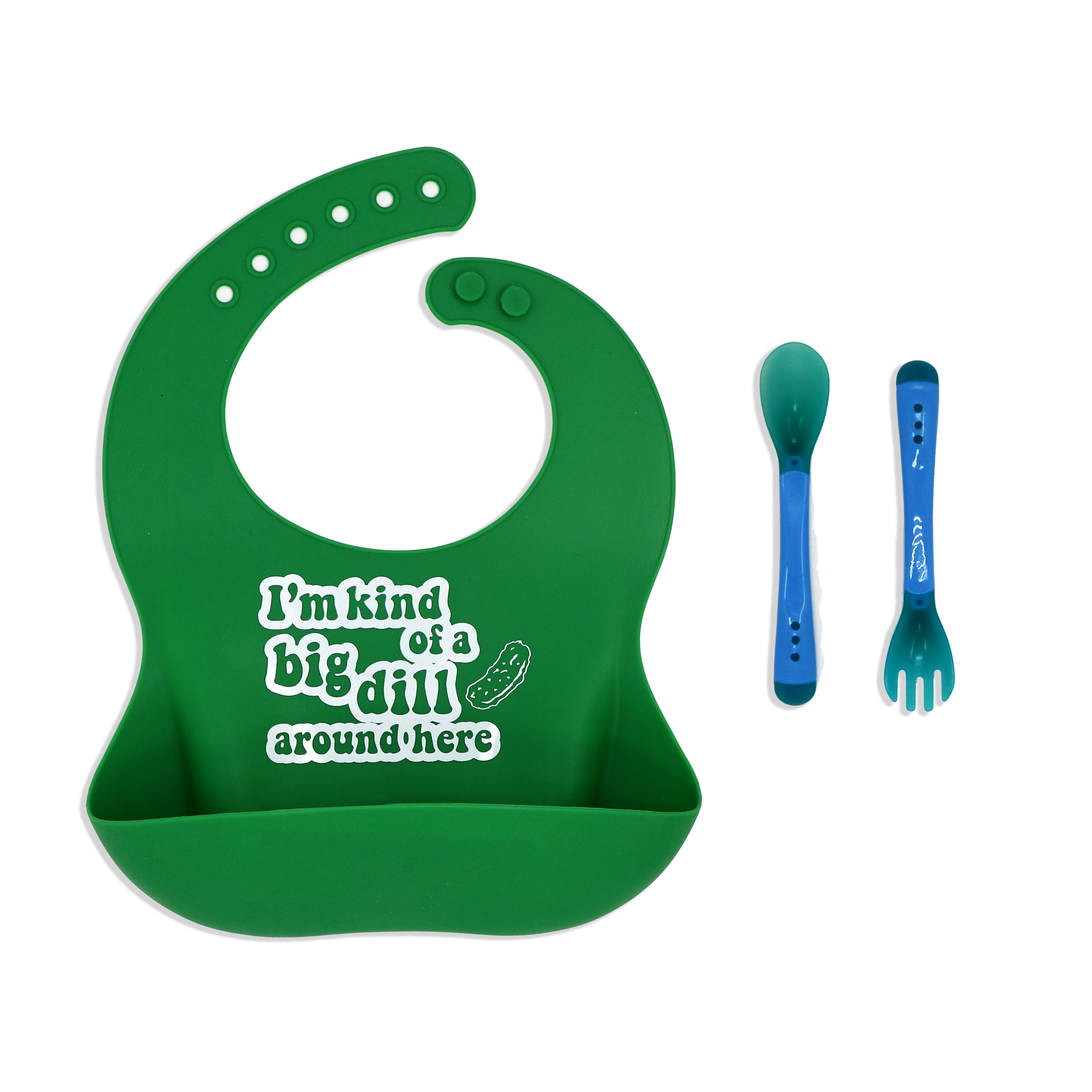 Rose Textiles - Wholesale Feeding Set - Baby - Silicone Bib and Cutlery0