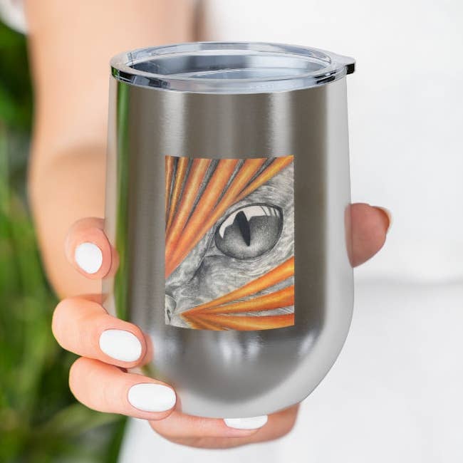 Cat Rays 12oz Insulated Wine Tumbler for wholesale by Marick Booster