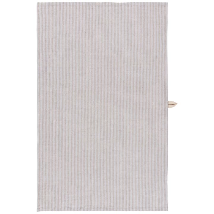 Danica Heirloom - Wholesale Tea Towel - Dove Gray Stripe Linen/Cotton Dishtowel