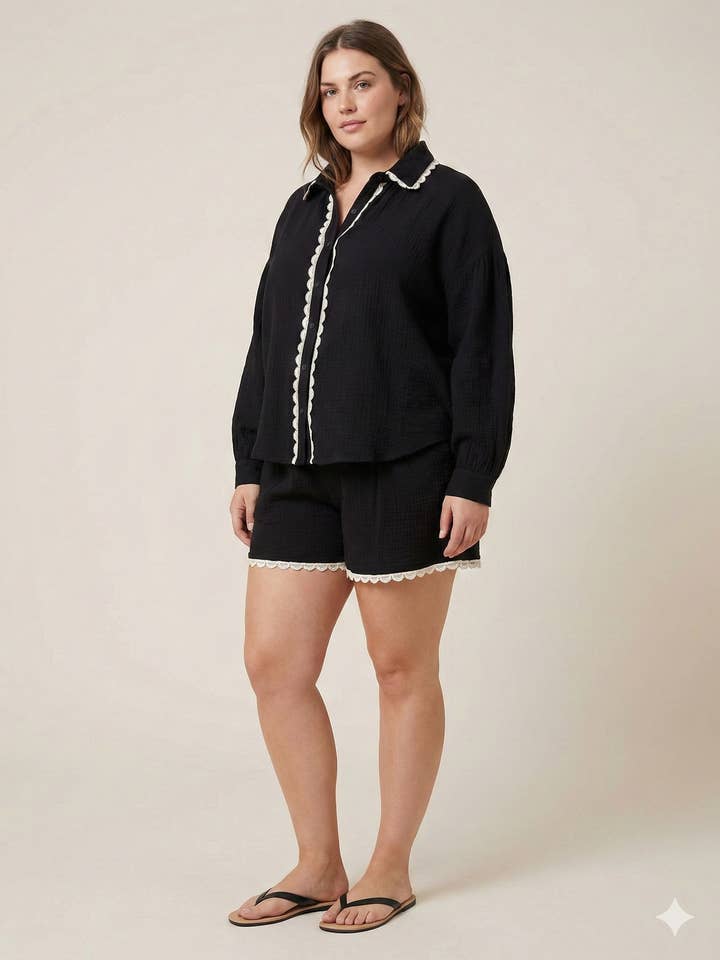 Large size - Trendy long-sleeve shirt for wholesale by C'MELODIE