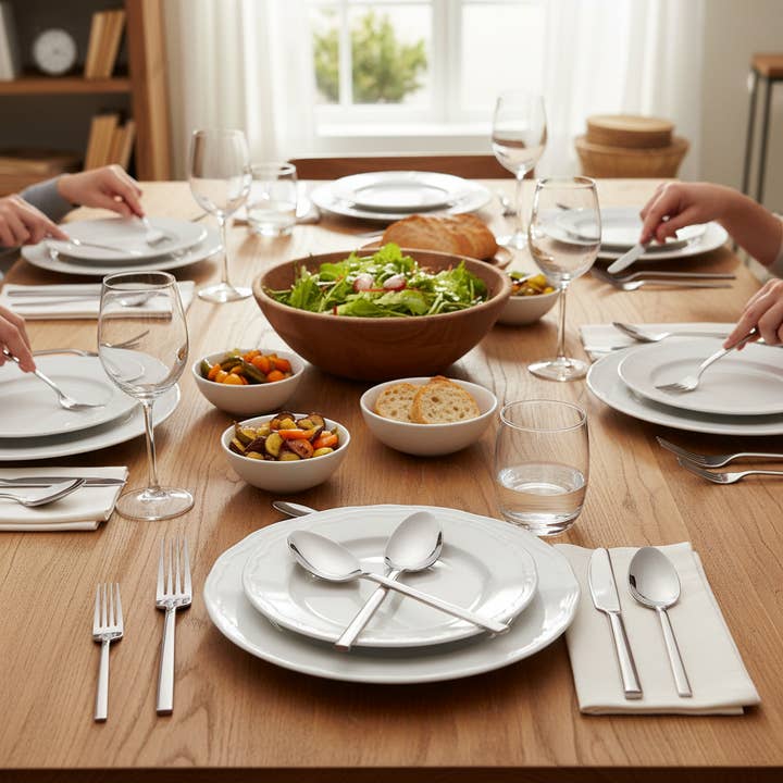 Kadra Kitchenware - Wholesale Flatware Set - Vikko Crown Sapphire Silver 18/10 SS 20 Pc Flatware Set1