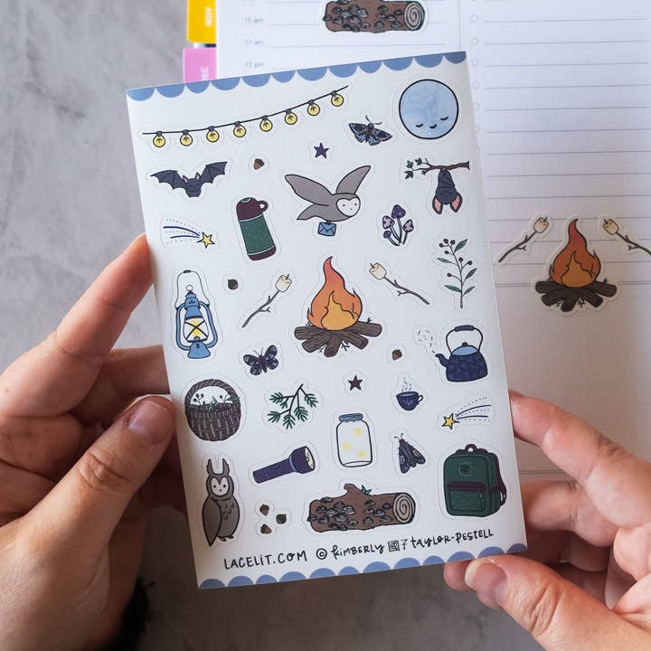 Little Night Planner Stickers | Sticker Sheet for wholesale by Lacelit | Stationery & Gifts by Kimberly Kuniko