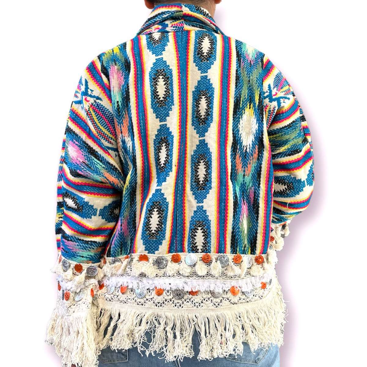 Flerfarvet sortiment Boho Chic bomuldsjakke til kvinder - afslappet stil for engroshandel på Faire14