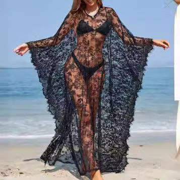 SALINA TRADING INC - Wholesale Swim Cover Up - Women's - Halloween Cape Summer Beach Cardigan Loose Casual Coverup8