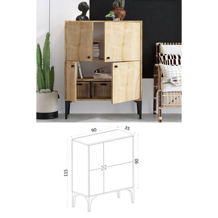 Multi Colored Decormet Capella Console – Oak (DEC0008) for wholesale on Faire1