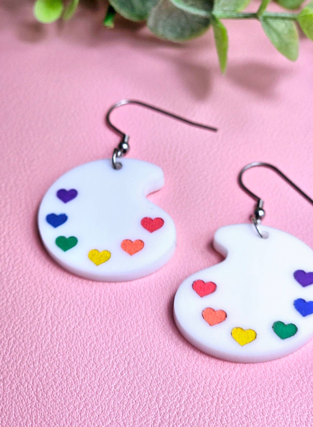 Jedi Woods LLC - Vendita all'ingrosso Orecchini pendenti - Orecchini Rainbow Paint Pallet, orecchini Subtle Pride, Queer10