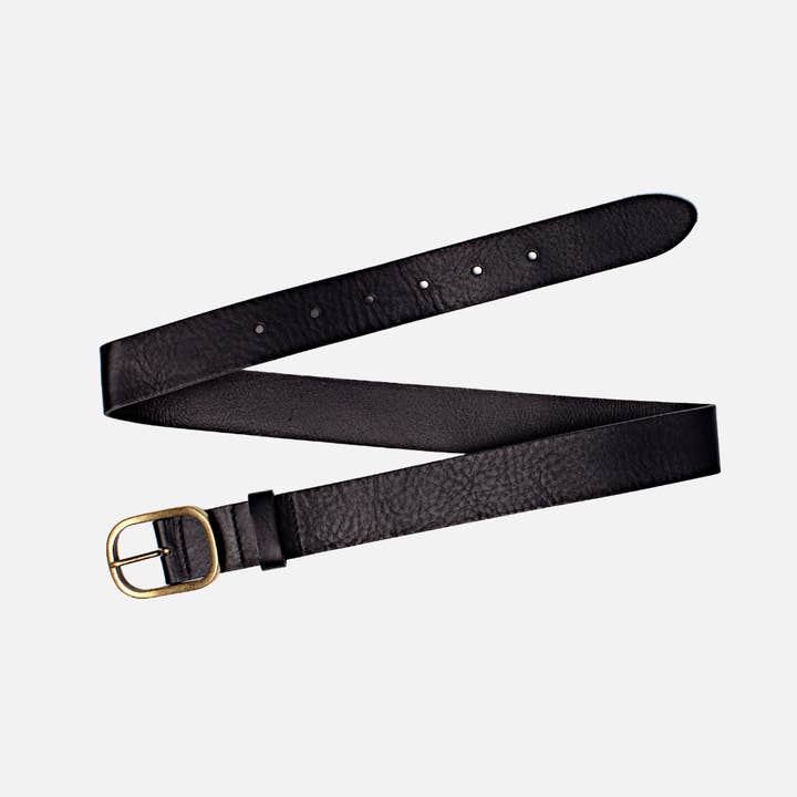 Amsterdam Heritage Leather Belts, Bags, Jackets & Apparel - Wholesale Belt - Women's - Marin | Gold Oval Buckle Design Statement Leather Belt Women8