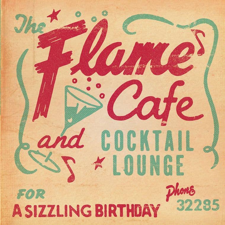 Pennychoo - Wholesale Birthday Card - Matchbook 'Flame Cafe' Birthday Card1