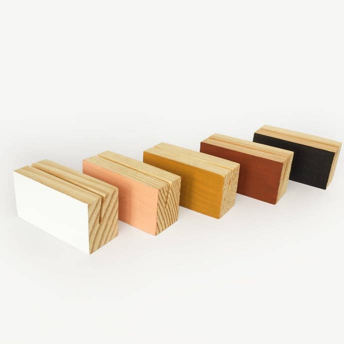 Wooden Objects Co - Wholesale Place Card / Place Holder - Color Block Wooden Photo Holder, Wood Picture Stand