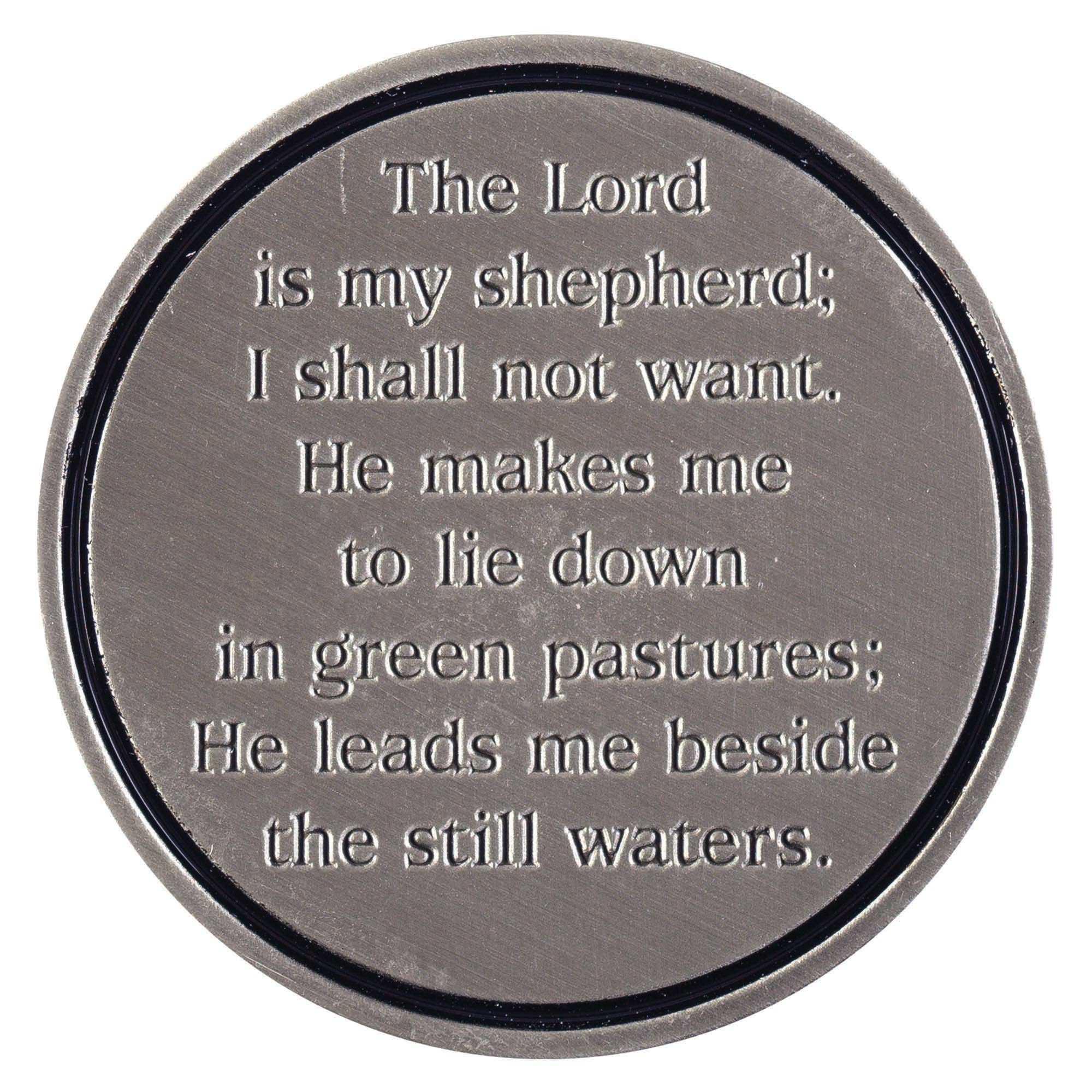 Cottage Garden - Wholesale Keepsake coin/token - Pocket Stone Psalm 23 Zinc Alloy1
