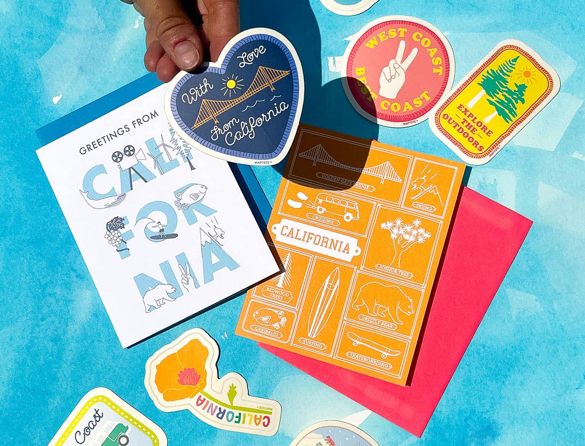 Maptote - Wholesale Sticker - California With Love Golden Gate Heart Sticker2