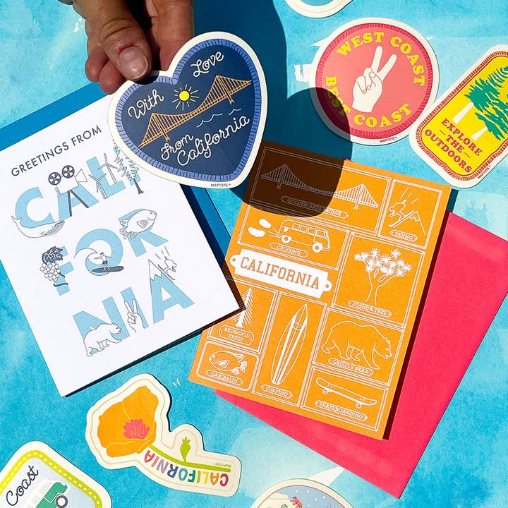 Maptote - Wholesale Sticker - California With Love Golden Gate Heart Sticker2