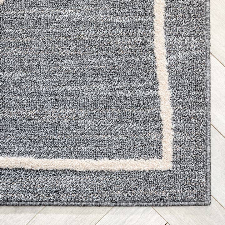 Well Woven - Vente Tapis - Tapis marocain à poils bouclés Cora en treillis gris