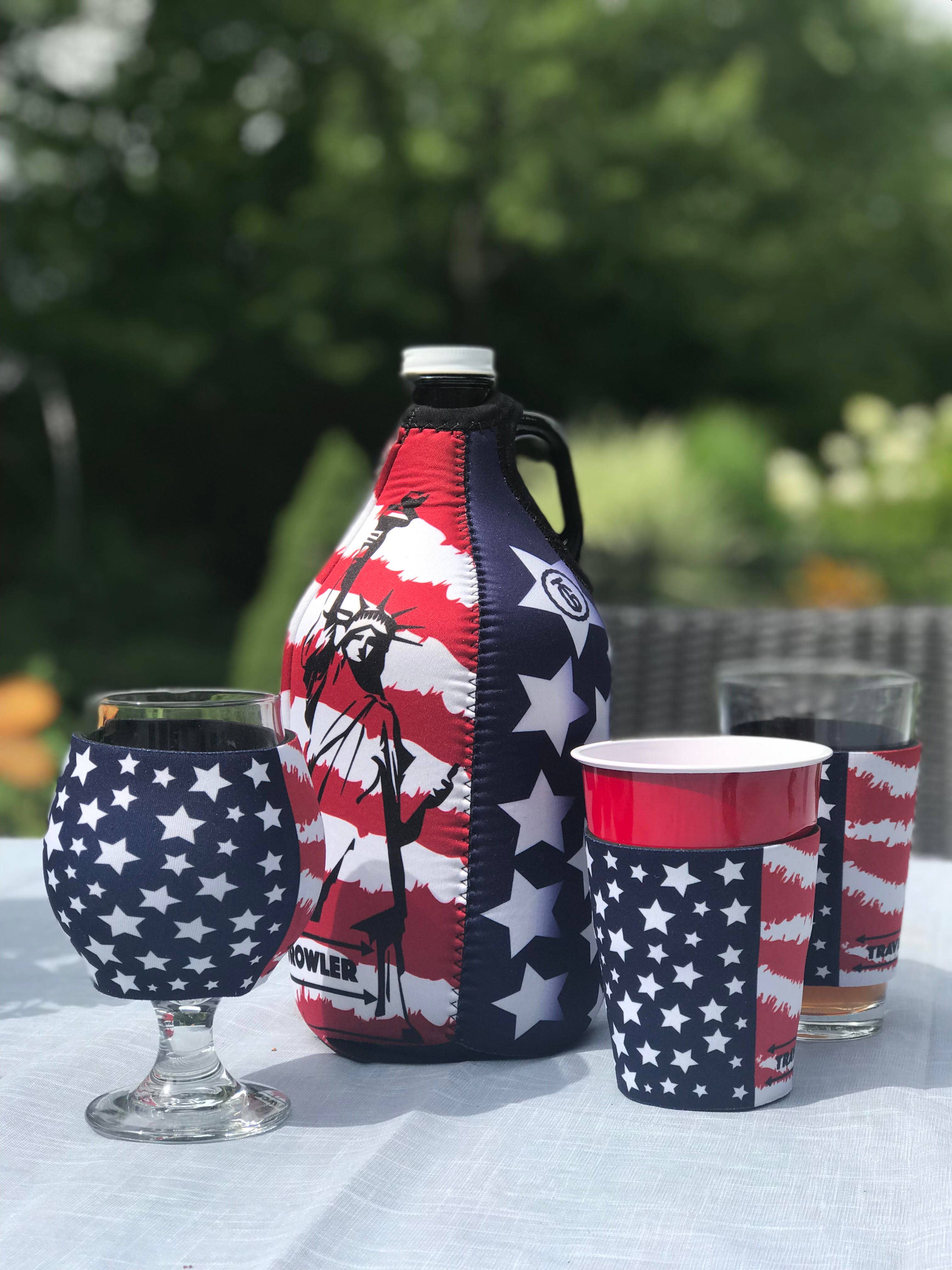 Traveling Growler - Wholesale Drink Huggers & Koozies - Freedom Growler Koozie1