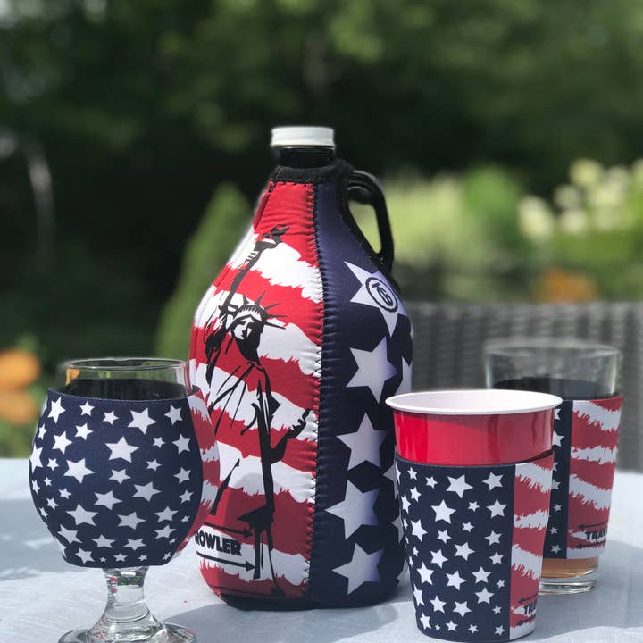 Traveling Growler - Wholesale Drink Huggers & Koozies - Freedom Growler Koozie1