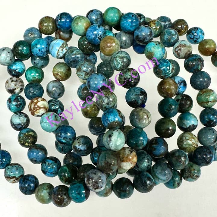 KayleeNYC - Wholesale Beaded Bracelet - Natural Chrysocolla 8mm 7.5” Crystal Healing1