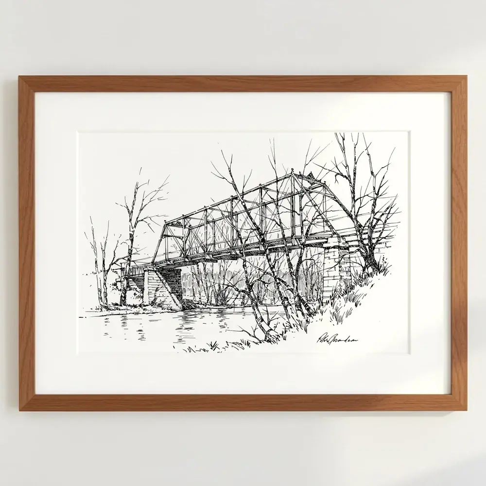 Peter Giraudeau - Wholesale Art Print - Phoenix Bridge - Ink Sketch1