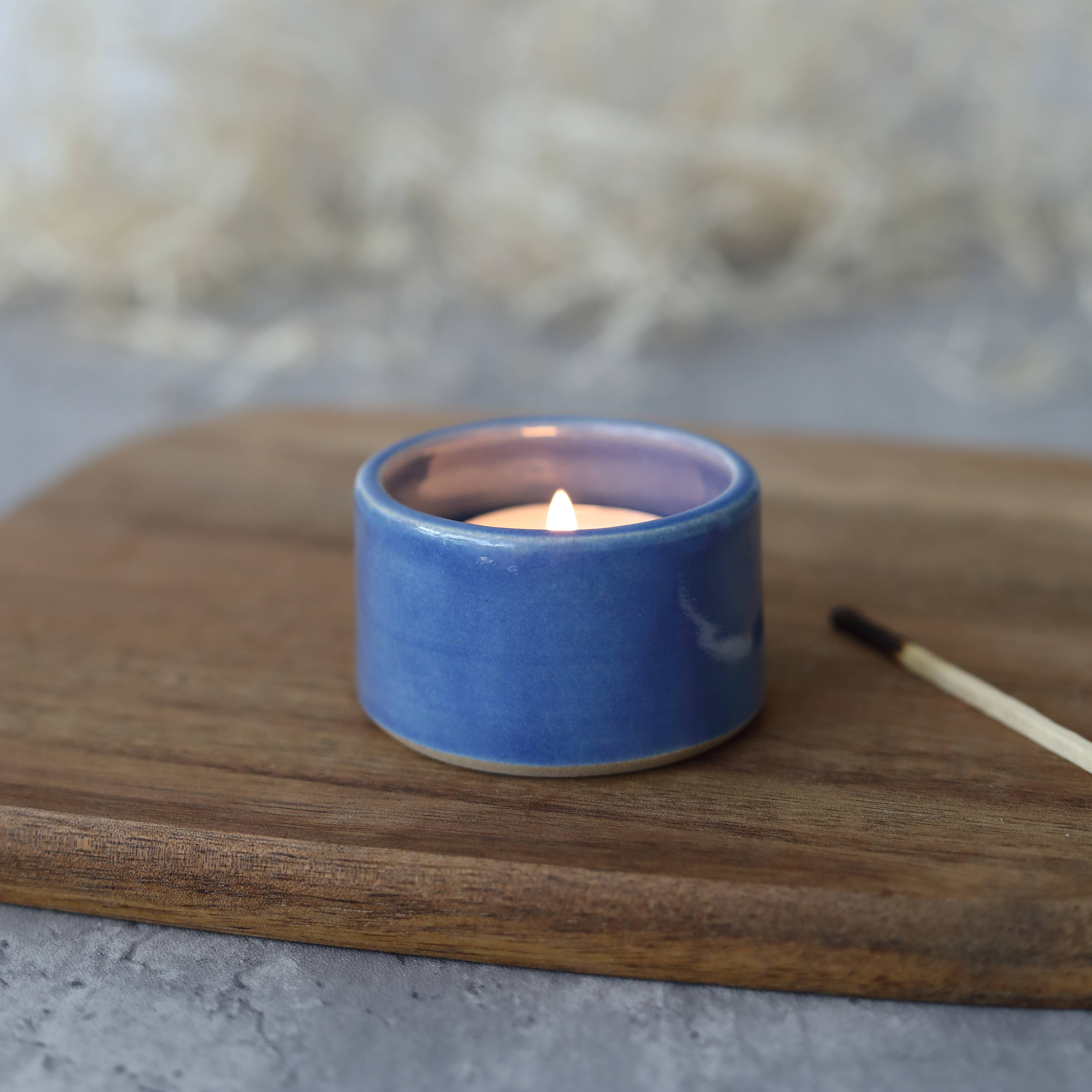 Katie L Thompson Designs – wholesale Candle holder – Pacific Blue Handmade Ceramic Tea Light Candle Holder5
