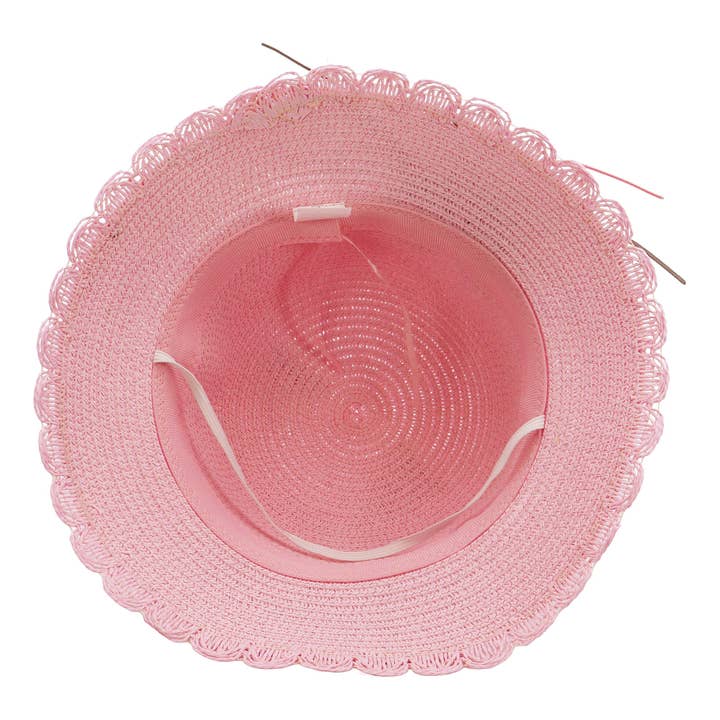 Assorted Kids Bunny Ear Scallop Straw Bucket Sun Hat -DISLCLAIMER for wholesale on Faire4