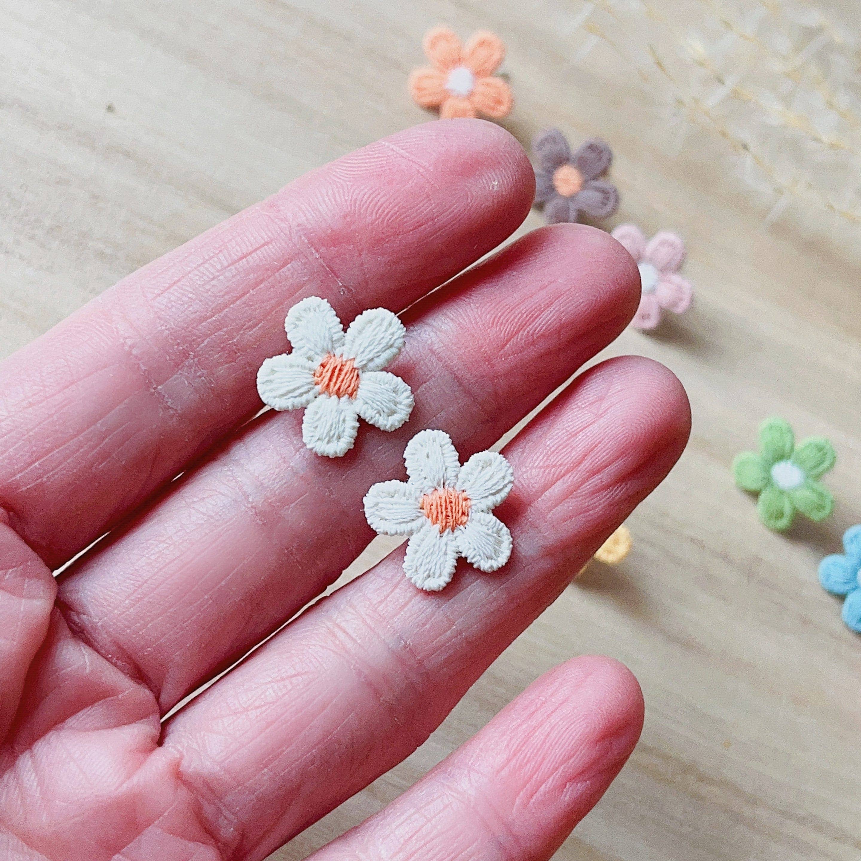 Giggle with Love - Wholesale Stud/Post Earrings - Embroidery Stud Earring| Handmade Thank You Gift| Spring Embroidery Studs| Book Mark Flower Stud|Bridesmaid Gift|Mother Day Gift5