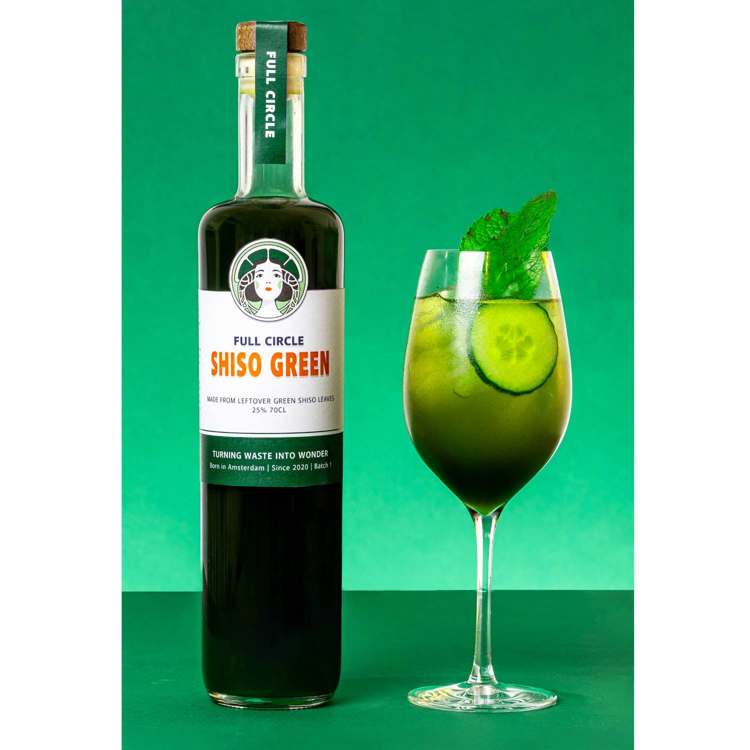 Full Circle - Wholesale Liqueur - Shiso Green 700 ml – Umami Liqueur from Shiso Leaves & Herbs1