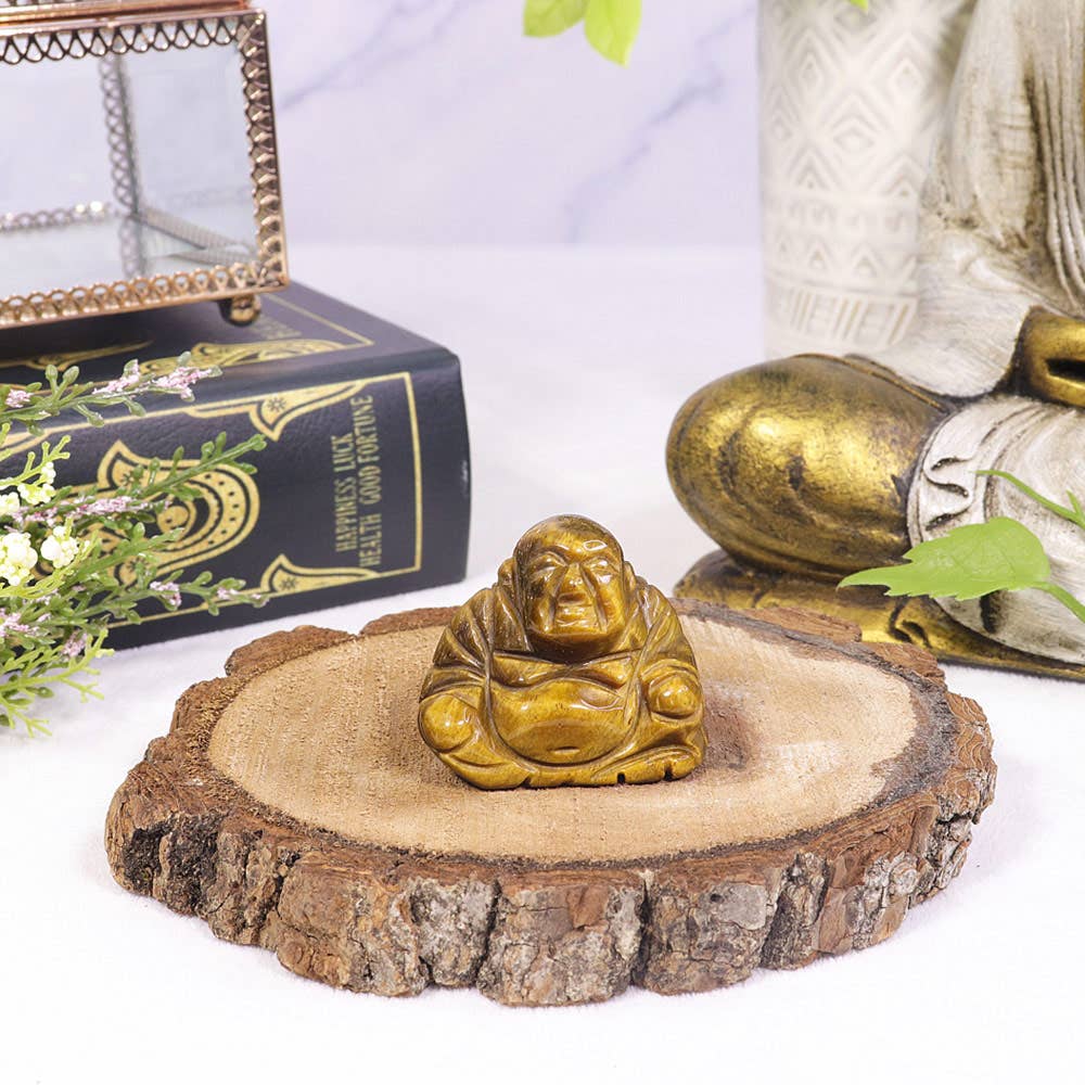 Natures Artifacts Inc – Engroshandel Pyntefigur – Tiger Eye Buddha - Håndskåret Mini Buddha3