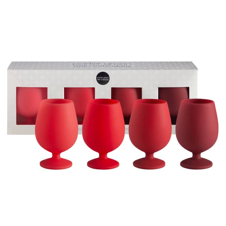 holiday cranberry | stemm | silicone unbreakable wine glasses for wholesale by Porter Green | USA