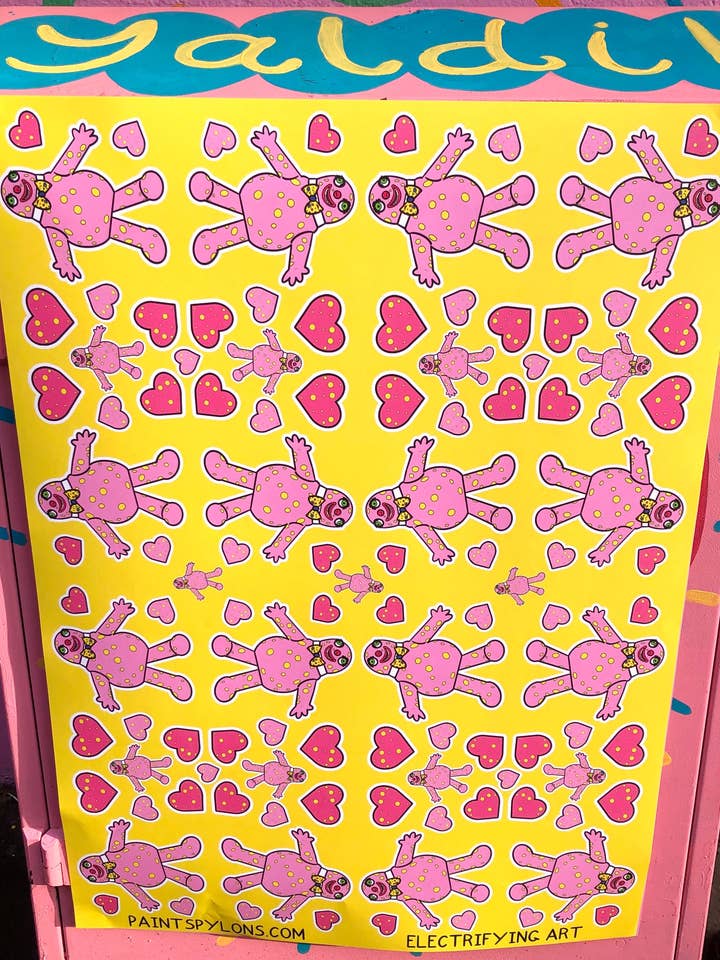 Papier Cadeau Cœur Blobby - 10 Feuilles pour la vente par PaintsPylons