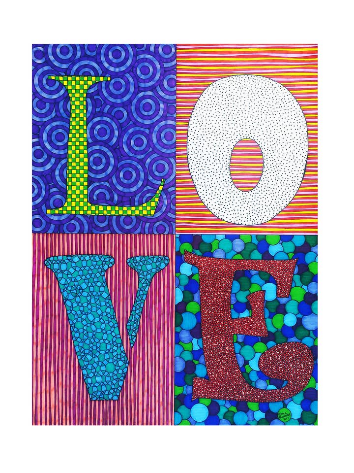 Love Stamp Art Print for wholesale by artisticle